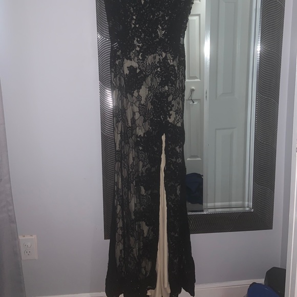 Black Laced Prom Dress - Picture 3 of 6